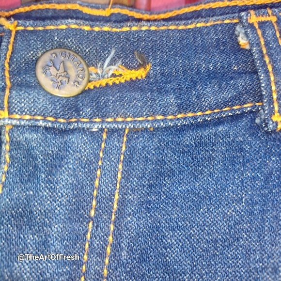 Vintage Y2K 80s Gitano Denim Skirt Jean Pockets Button Zip - Picture 9 of 10
